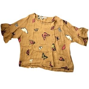 Viola Borghi Butterfly Print Top Size M